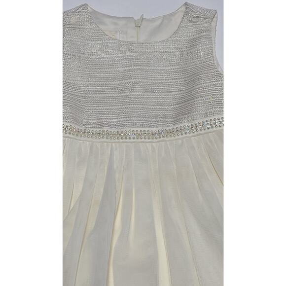 American princess white glitter flower girl dress girl's size 4 - Picture 3 of 7